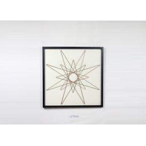 Metal Leaves Design With Black Rectangle Wooden Frame Wall Art Decoration For