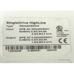 Lenze E94ASHE0044 Variable Frequency Inverter SERVO DRIVE 9400 SERIES SINGLE