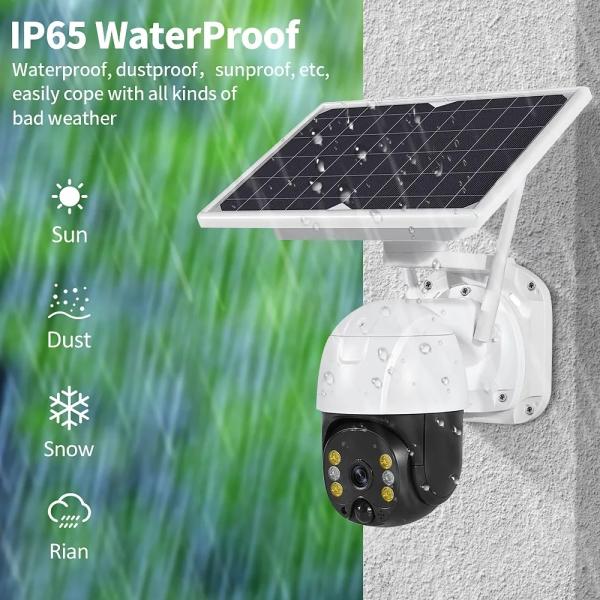 1080P Solar Outdoor Camera 3g 4g Sim Card Remote View Ptz Low Power Battery WiFi