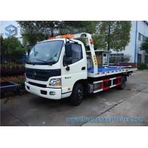 White Single Cab Foton Auman 5T Truck Blue Platform Car Carrier LHD