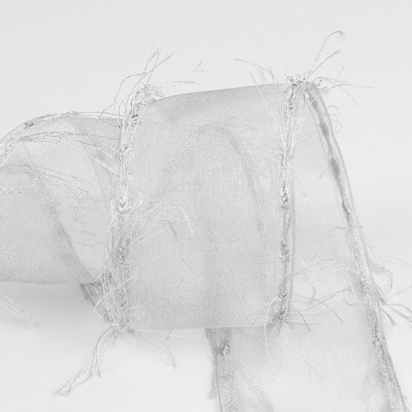 25mm-50mm Tassel Edge Polyester Organza Ribbon for Flower Chocolate Gift Packing and Garment Decoration