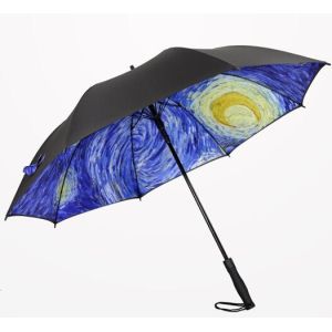 Printed Collapsible Golf Umbrella , Wind Resistant Automatic Umbrella Plastic