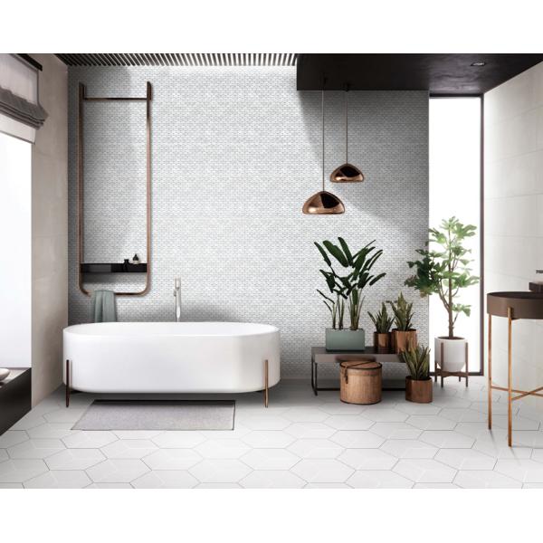 White and Light Green Firebrick 305x305mm Natural Stone Mosaic For Dining Room and Office