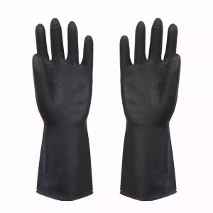 China High quality long black latex gloves on sale
