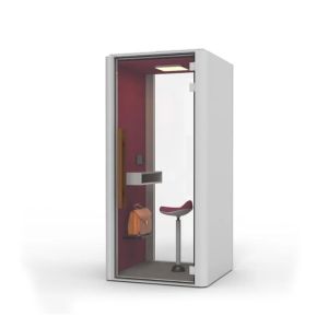 4 Person Soundproof Office Pod White Pink Ventilation Soundproof Meeting Booth