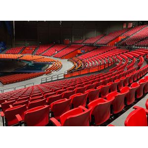 Tip Up Plastic Fixed Stadium Seating With Armrest Fire Protected