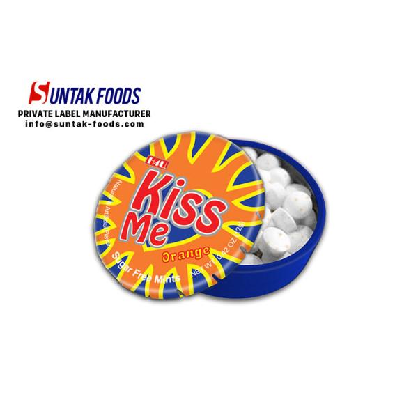 Orange Fruity Flavor Low Calorie Hard Candy , Low Carb Candy OEM Service