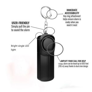 6F22 Personal Keychain Alarm With Aaa Battery Led Light
