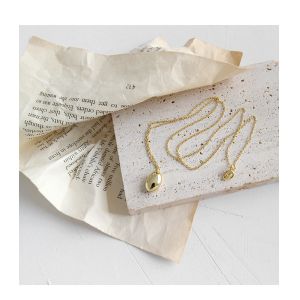 925 Sterling Silver Gold Plated Bead Charm Pendant Chain Necklace