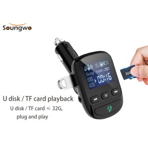 1.44inch LCD FM Transmitter Bluetooth Car Kit BLE5.0 Car Charger Bluetooth