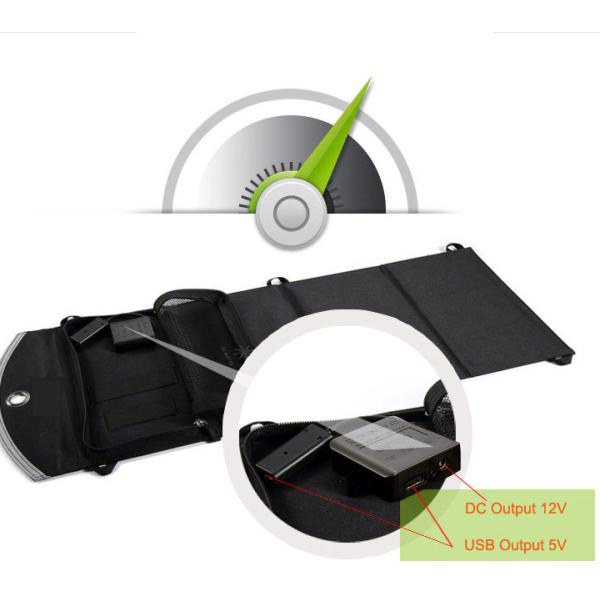 Black 24W Jade Tools 4 panel pure solar charger USB output 5V/12V