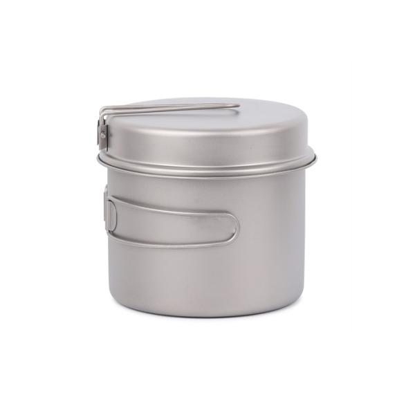 1600ml 500ml Titanium Camping Cookware Picnic Cooking Pot With Folded Long