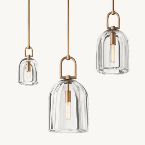 Cylinder Shape Glass Suspended Pendant Light Botanist Cloche Pendant Hardwired