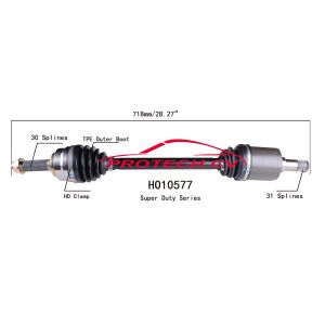 HO10577 CV Axle Assembly Heavy Duty Clamp TPEE Boot  Cold Forging Grinding Process Technology EXTREME Weather Unit
