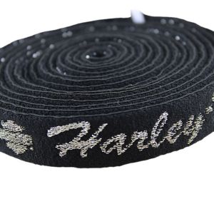 Black 20mm Jacquard Elastic Webbing Polyester Rubber Elastic For Dress