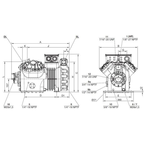 20hp Piston Compressor Commercial Cold Storage Application 4GE-23(4G-20.2)