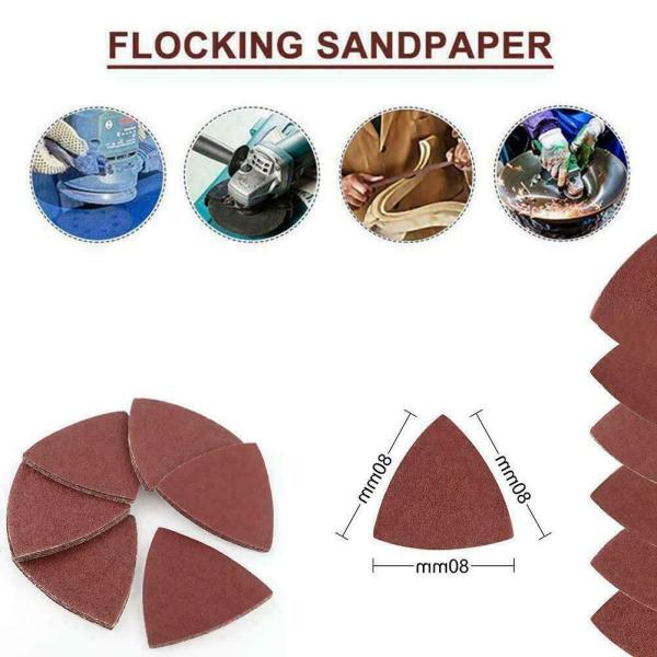 80mm Triangle Red Aluminum Oxide Multi Tool Sand Paper Disc Pad For Automotive Peeling Paint