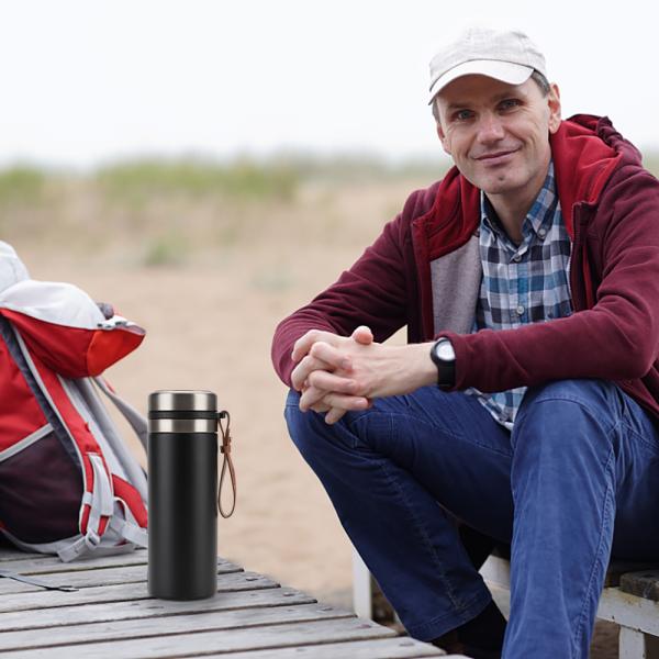 Tea Infuser Bottle Coffee thermos Smart Sports Water Bottle with LED Display Travel Tea Mug with Stainless Steel Filter