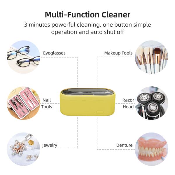 3mins Timer Mini Ultrasonic Cleaner Skymen 360ML 40kHz PSE For Eyeglasses
