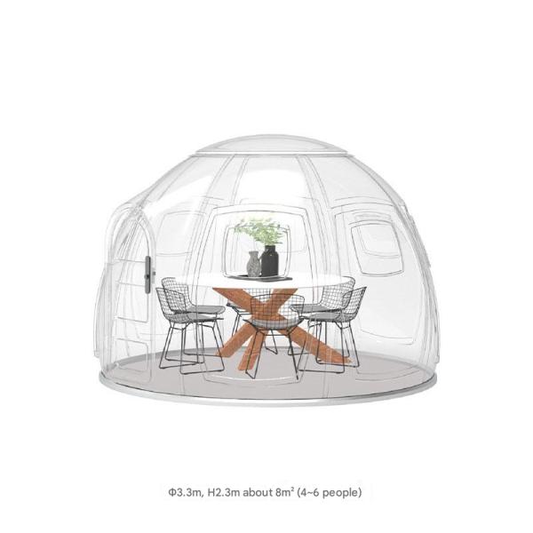 Transparent Extended Star Room Bubble House as Fire Protection for Camping and Moisture/Sun Protection