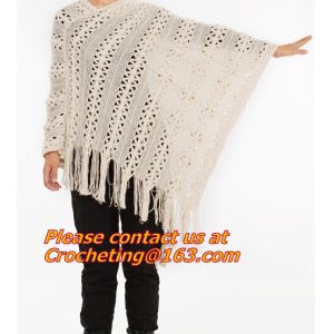 Crochet Scarf Women Pashmina Fur Designer Wrap Scarf Handmade Crocheted