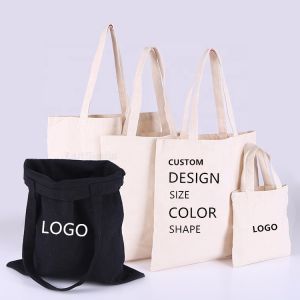 Recyclable CMYK Printing 100% Organic Cotton Tote Bag