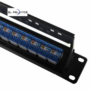 1U UTP 24Port CAT6 Keystone Patch Panel Cabinet With Back Bar