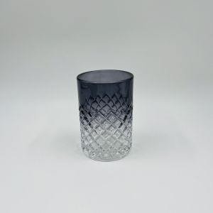 Ombre Black Glass Bathroom Accessories Set with Round Shape and Diamond Pattern