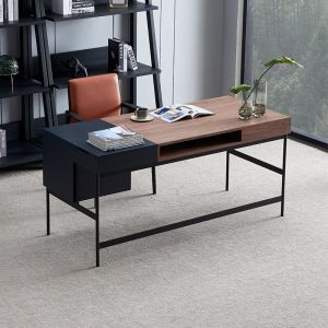 Walnut Study Computer Desk With Chair Set For Hotel Study Home Office