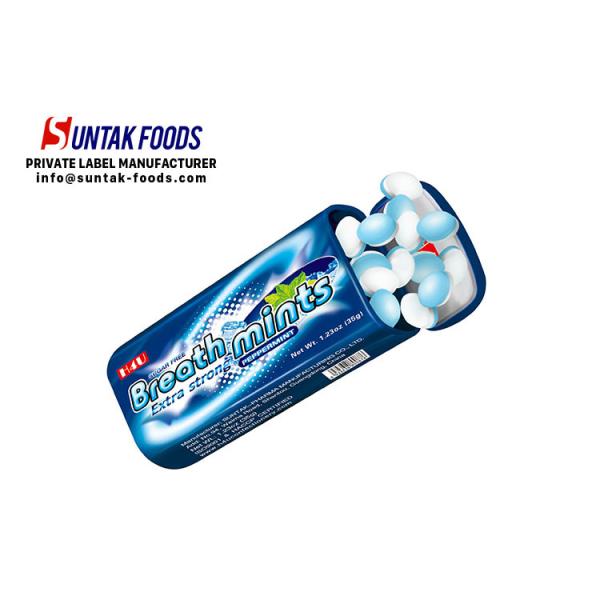 Buy Hard Sugar Free Refreshing Peppermint Oval Shaped Compressed Candy at wholesale prices