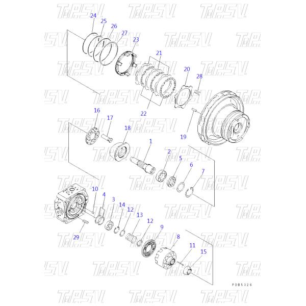 708-8F-32110 Compatible PC200-6 Excavator Final Drive Motor Shaft Ideal For In Excavator Machinery And Various Brands