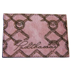 Customized Embossed Leather Patches Panton Color heat burning logo