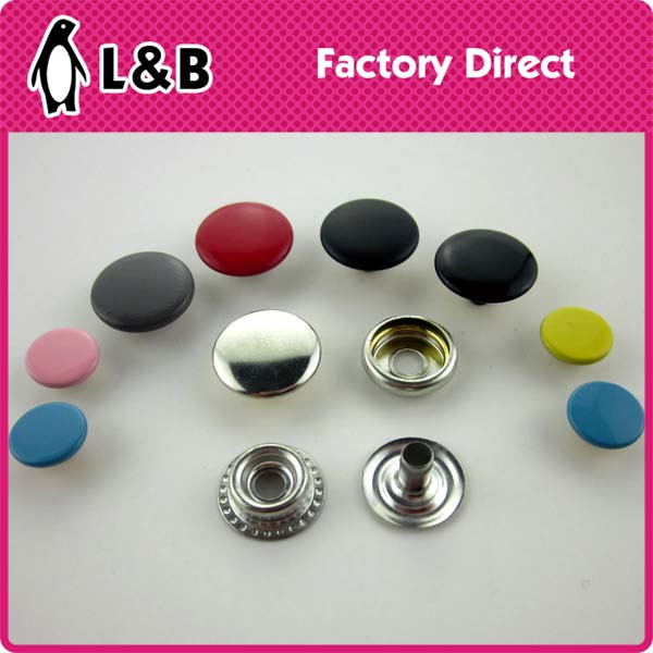 Custom 15mm 12.5mm stainless Steel Classic Four Parts metal Spring Ring Snap Button