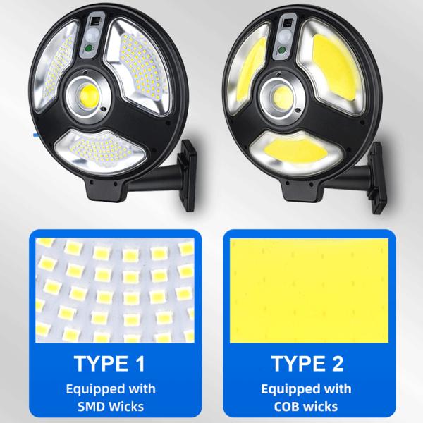 Round Waterproof PIR Motion Sensor Smart Remote Control Wall Lamp Solar Energy Outdoor Garden Solar Light