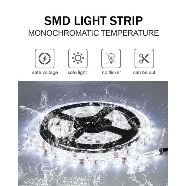 3000K 4000K 5V 8mm 120leds IP65 Waterproof SMD2835 LED Strip Light with IP65 Rating