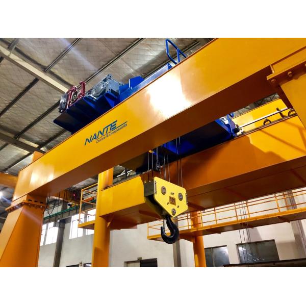 Double Girder Wire Rope Mini Electric Hoist / Winch With Trolley In Yellow
