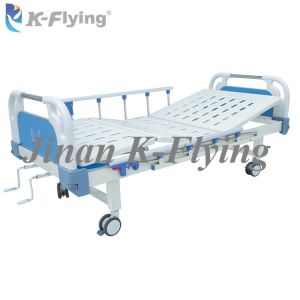 China Movable ABS Bedhead Manual Hospital Nursing Bed 2 Cranks Foldable on sale
