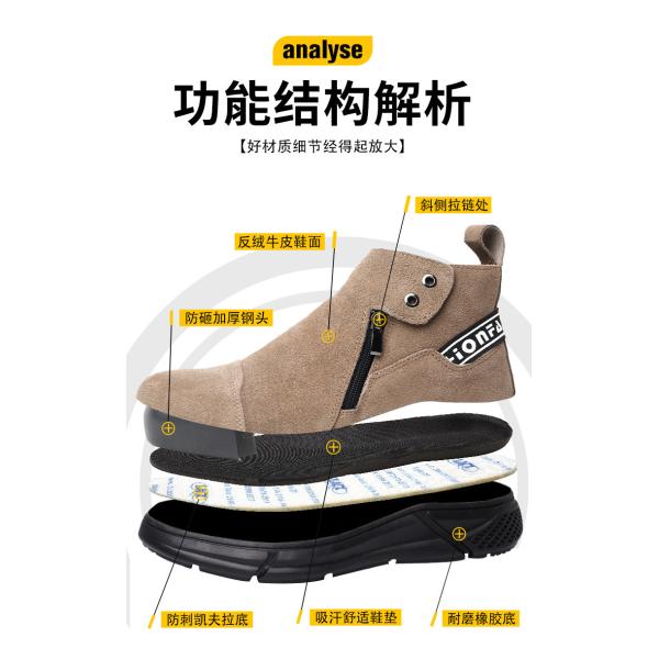 Rubber Sole Safety Shoes for Unisex Suede Work Boots in Industrial Settings