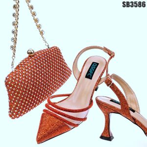 PU Bridal Shoes and Matching Bag Set for Nigerian Party Ladies Fashion Italian