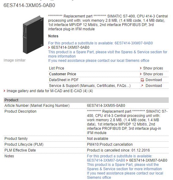 6ES7414-3XM05-0AB0 6ES7 414-3XM05-0AB0 Siemens CPU Module