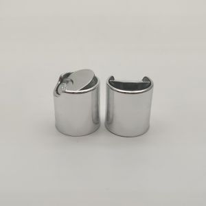 Screw 20mm Plastic Bottles Disc Top Caps Shiny Silver