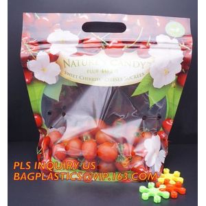 China fresh fruit bag with vent hole for grape tomato cherry, fruit packaging anti-fog vegetable plastic bag, Customized Fruit on sale