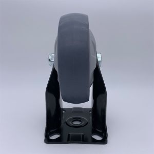 5 Inch Grey Rigid Fixed Soft Rubber Industrial Caster Wheels