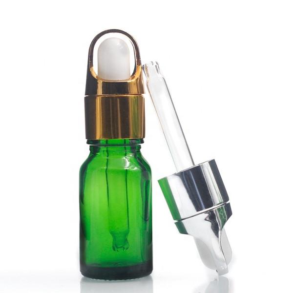Buy Green 10ml Oil Dropper Glass Bottle With Customized Surface Handling at wholesale prices
