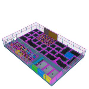 Pirate Ship Playground Equipment , Large Trampoline Park With Ball Pit