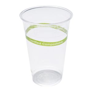 Logo Printed Compostable Cups Clear Environmentally Friendly Plastic Cups 20oz