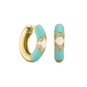 Micro Dripping Oil Earring OEM Diy Zircon Stone Gold Earrings