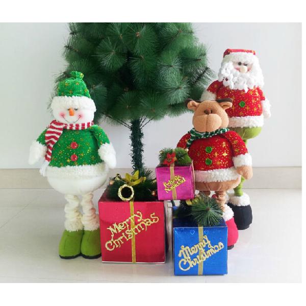 Stuffed Reindeer Snowman Doll Christmas Plush Toys With Streaching Leg
