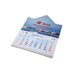 Recyclable Full Year Wall Calendar , Die Cut Eco Friendly Hanging Wall Calendar