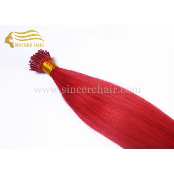 Hot Selling Straight Hair Extensions - 18" Red Pre Bonded I Tip Hair Extensions 0.75 Gram Each Strand For Sale 18" Light Brown Pre Bonded I Tip Remy Hair Extensions 0.75 G / Strand For Sale